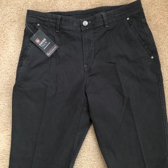 Mens Swiss Tech Casual Pants Black - size 32 - Picture 1 of 4